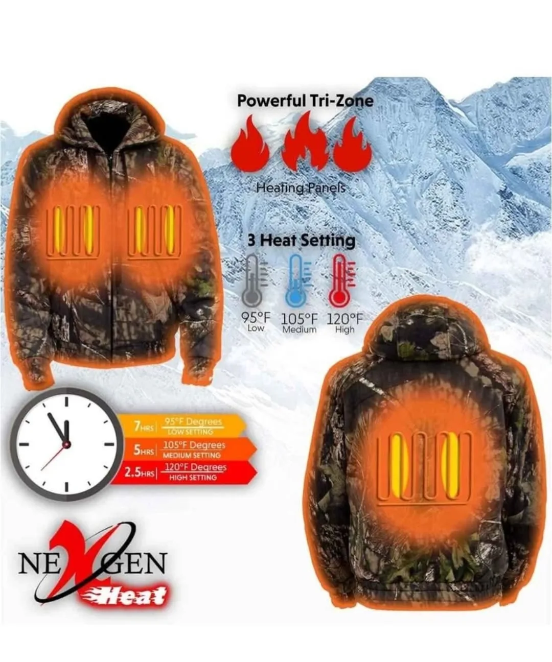 Men's Camouflaged Heated Zipper for Outdoor image indicator(2)