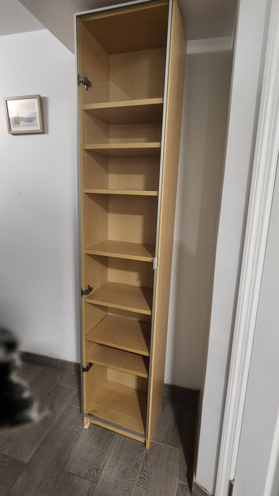 Tall Wooden Shelf with Glass Door - photo 2