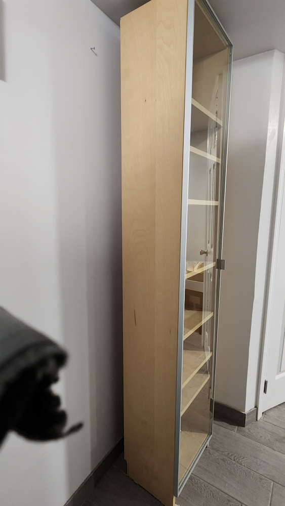 Tall Wooden Shelf with Glass Door - photo 4