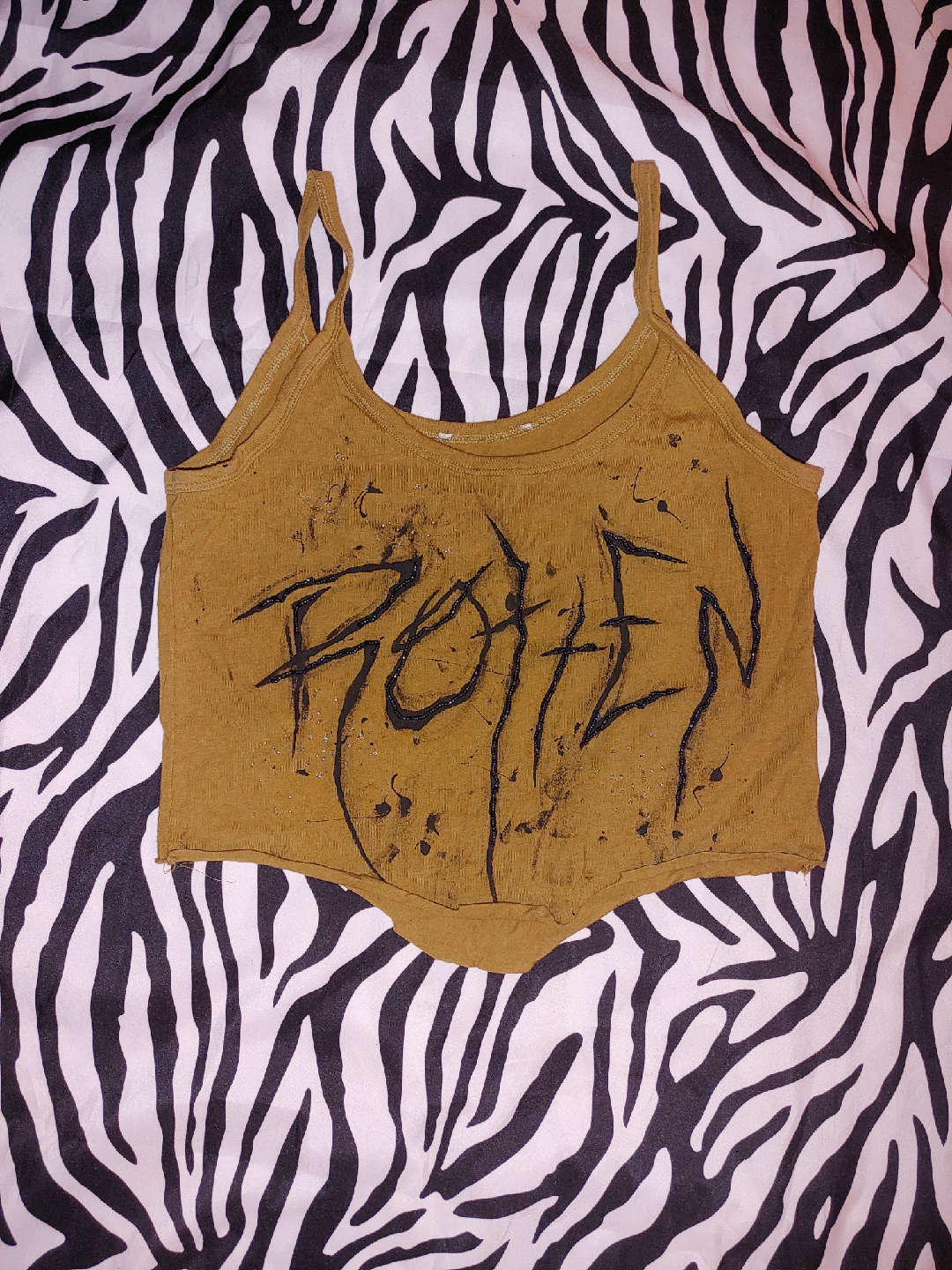 Hand-painted & beaded tank top