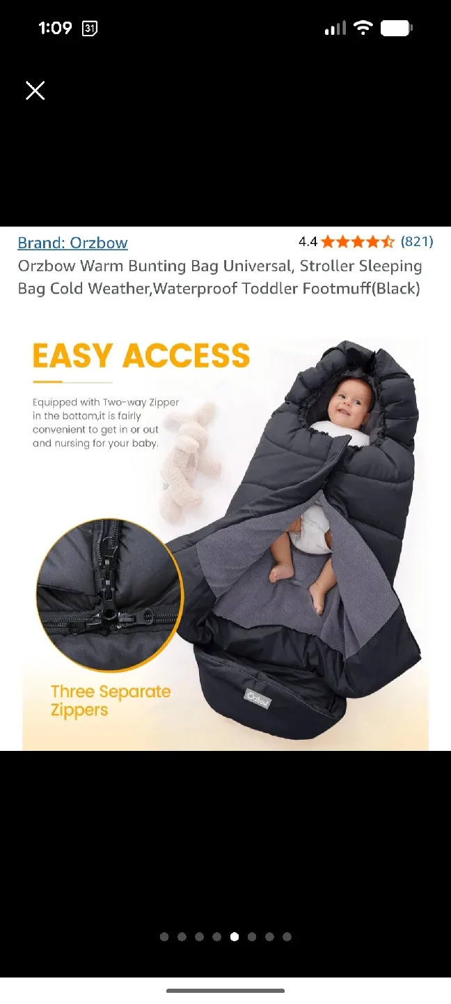 Orzbow Warm Bunting Bag - Stroller Sleeping Bag image indicator(5)
