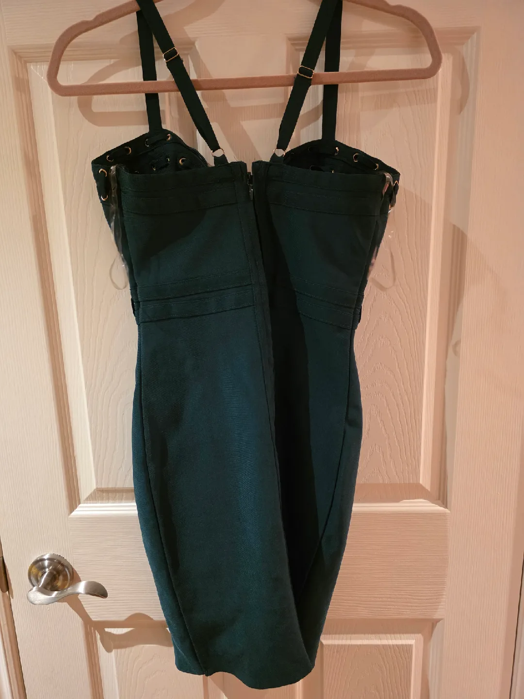 Fashion Nova Green Lace-Up Dress - Size M image indicator(3)