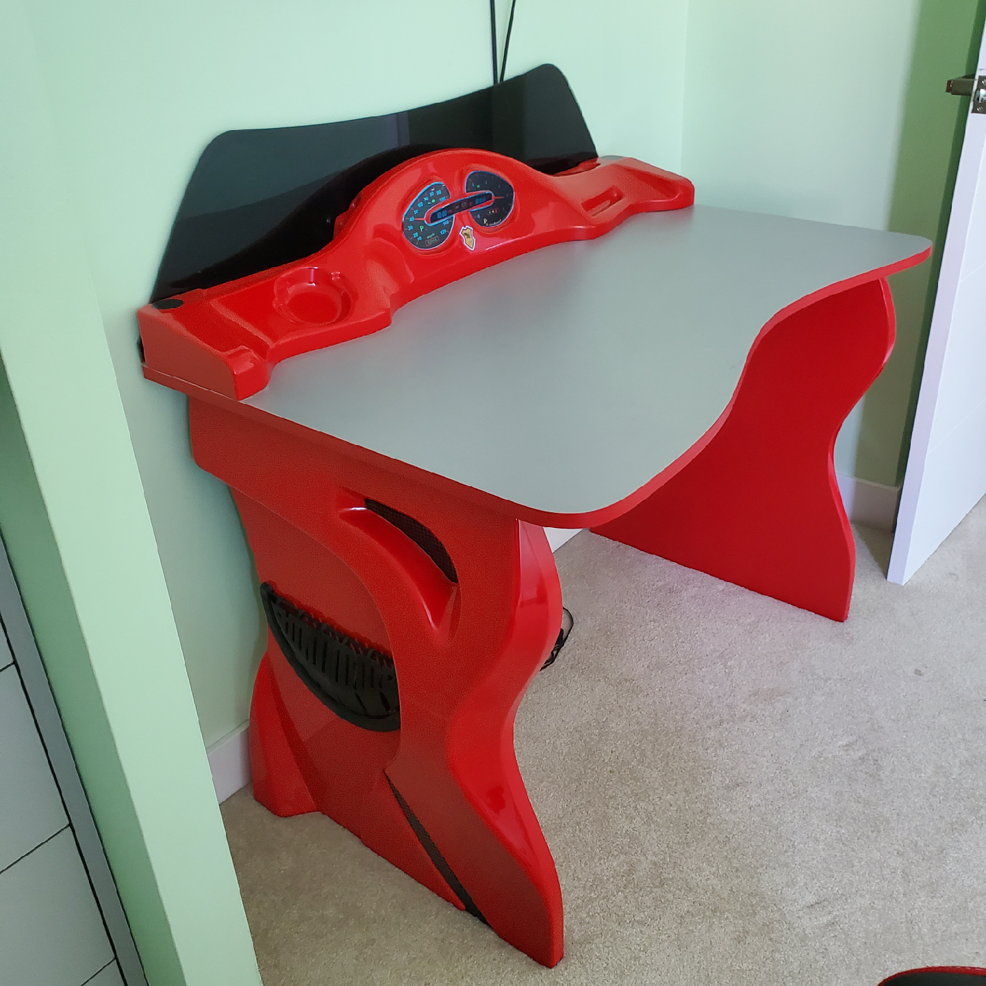 Red Car Bed & Matching Desk - photo 2