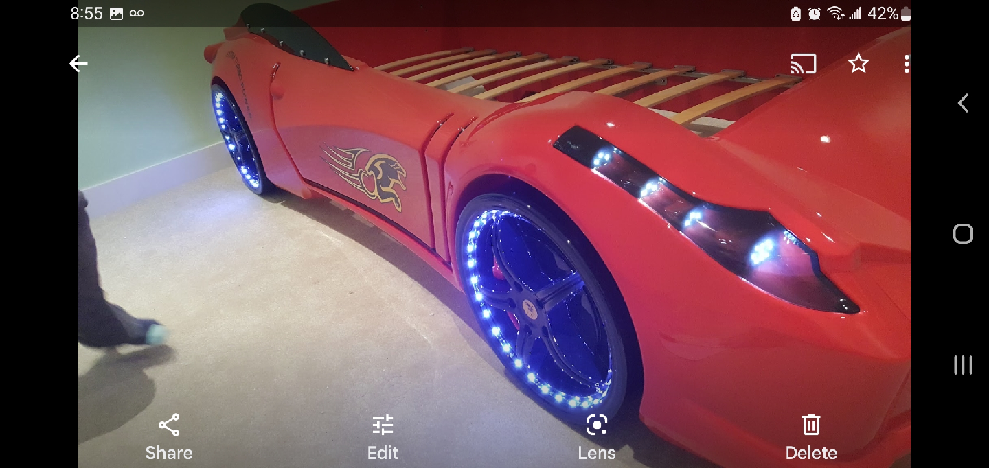 Red Car Bed & Matching Desk - photo 3