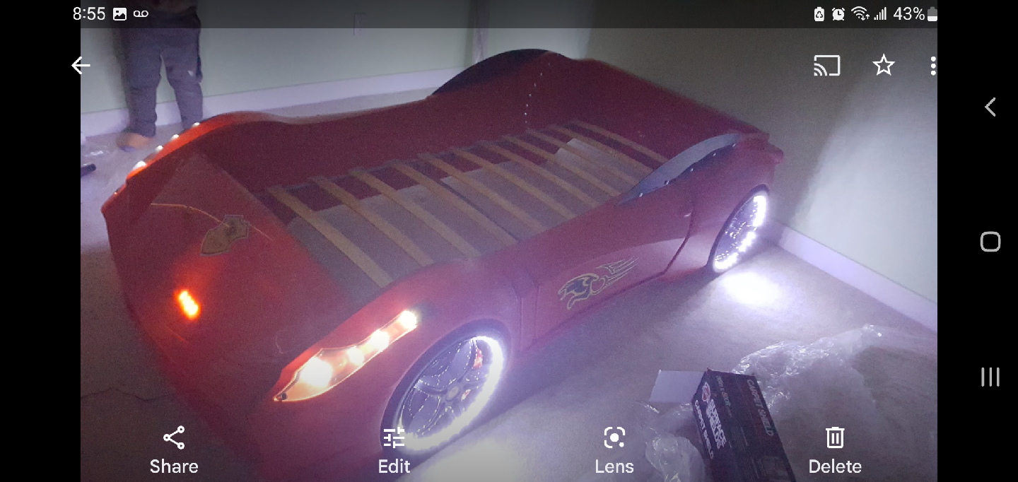 Red Car Bed & Matching Desk - photo 4
