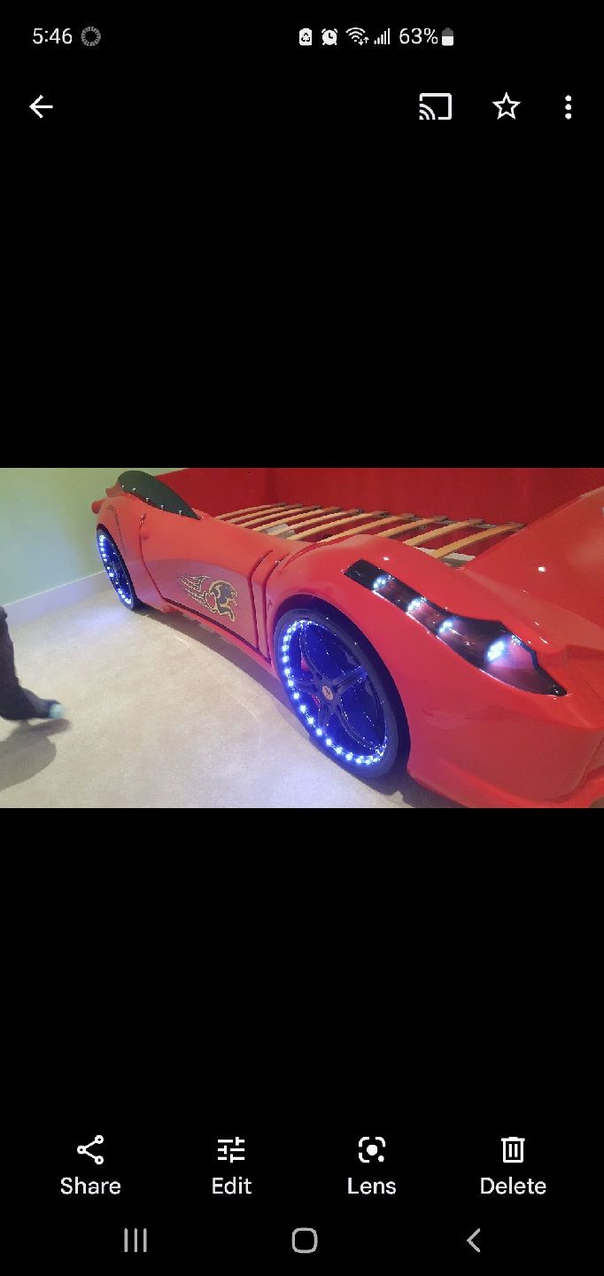 Red Car Bed & Matching Desk - photo 5