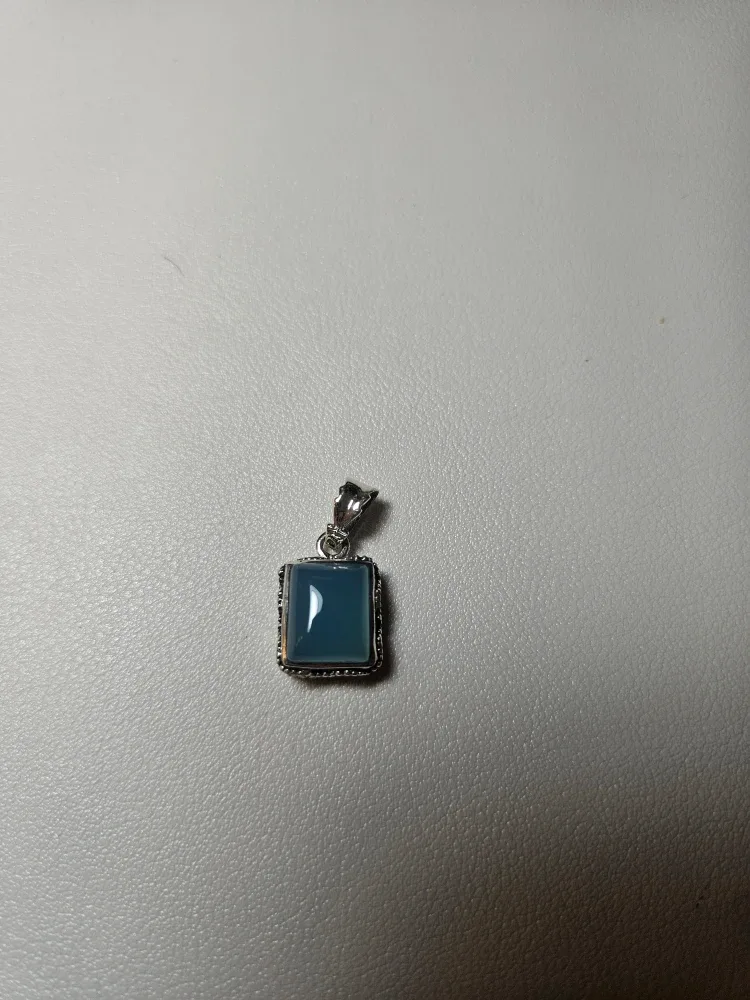 Blue Chalcedony Pendant pure silver