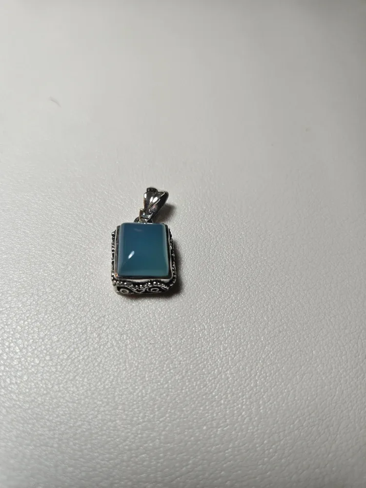 Blue Chalcedony Pendant pure silver image indicator(2)