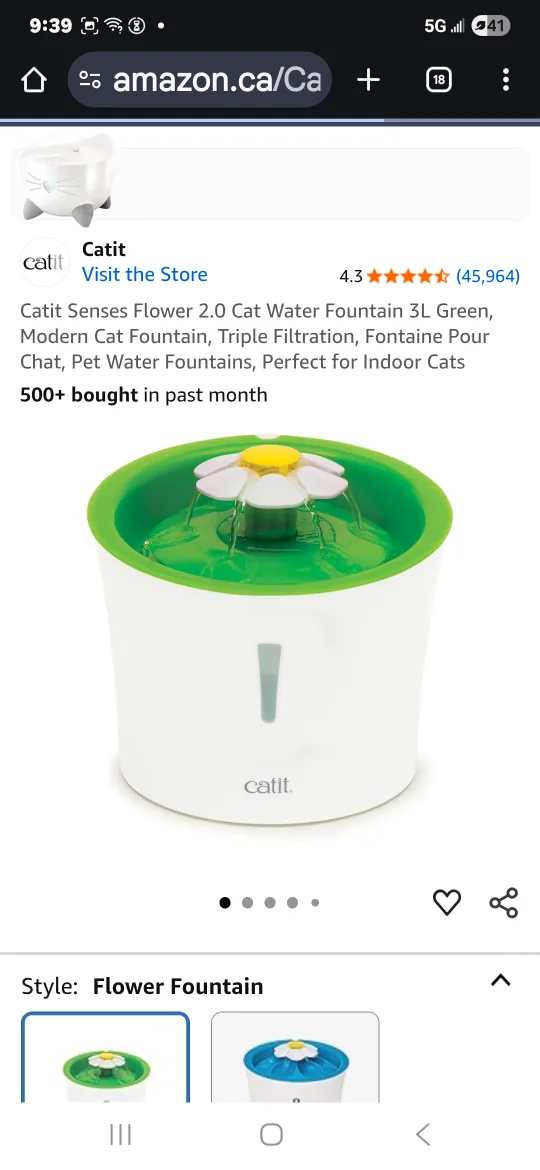 Catit Senses 2.0 Flower Fountain - 3L thumbnail