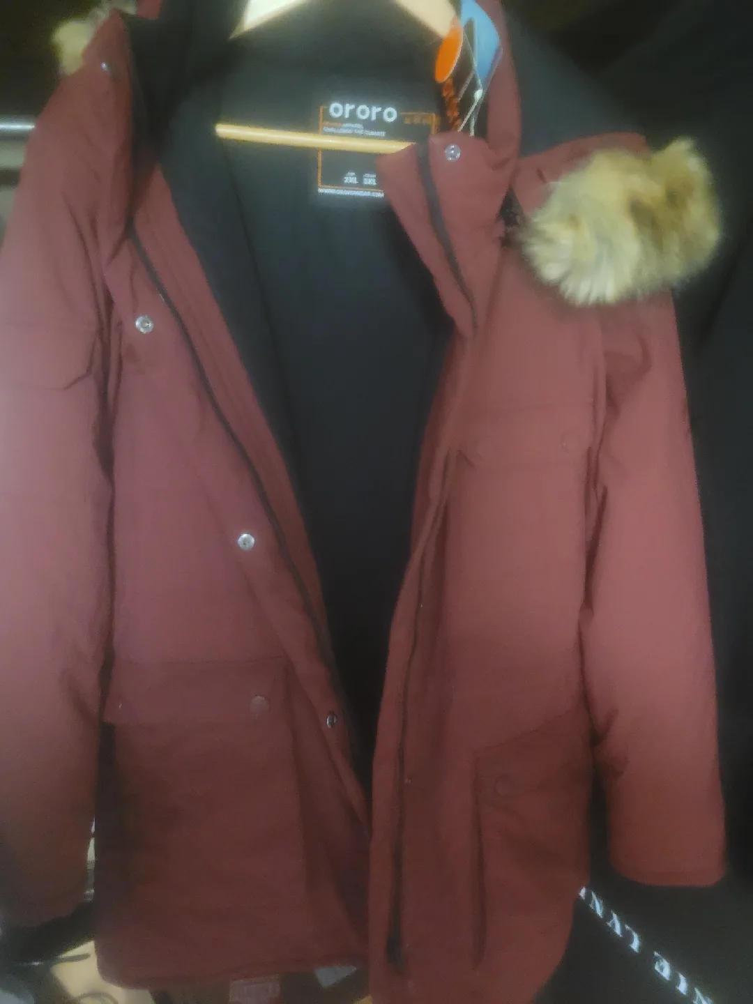 ORORO Heated Parka - Burgundy - Size M image indicator(4)
