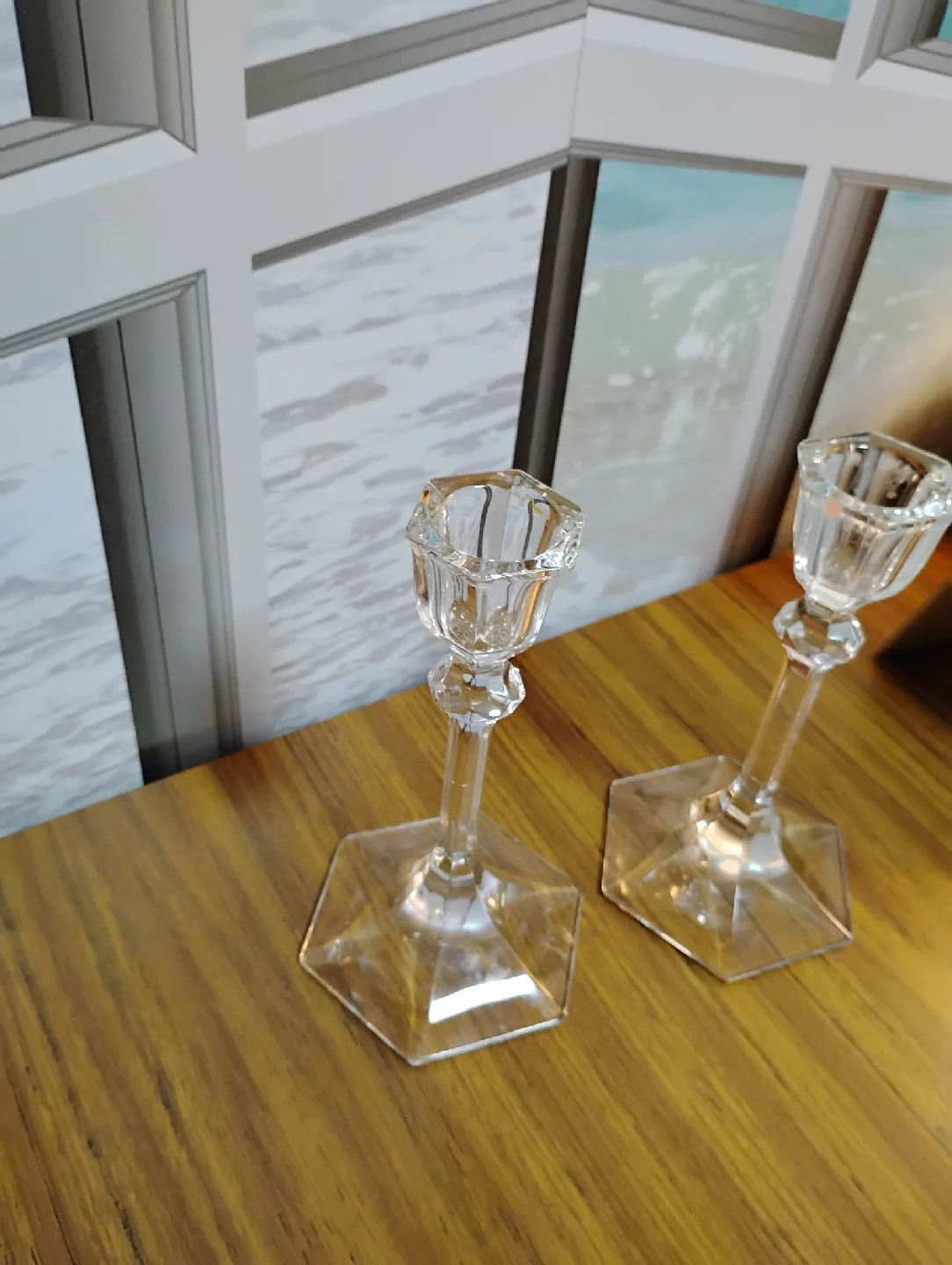 Pair of Clear Glass Candle Holders image indicator(2)