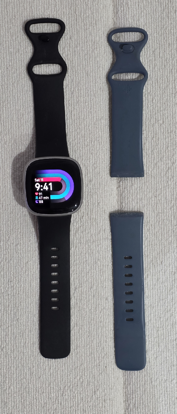 Google Fitbit Versa 4 smartwatch with extra band