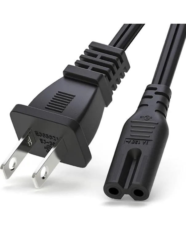 Black Power Cord for tv (2 prong)