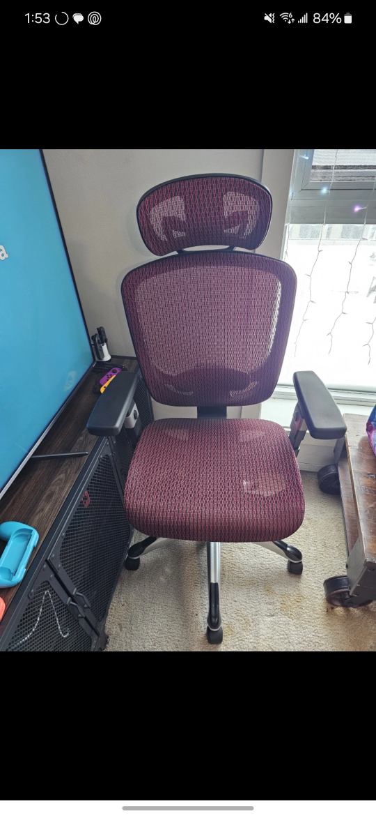 Ergonomic Office Chair - Red Mesh