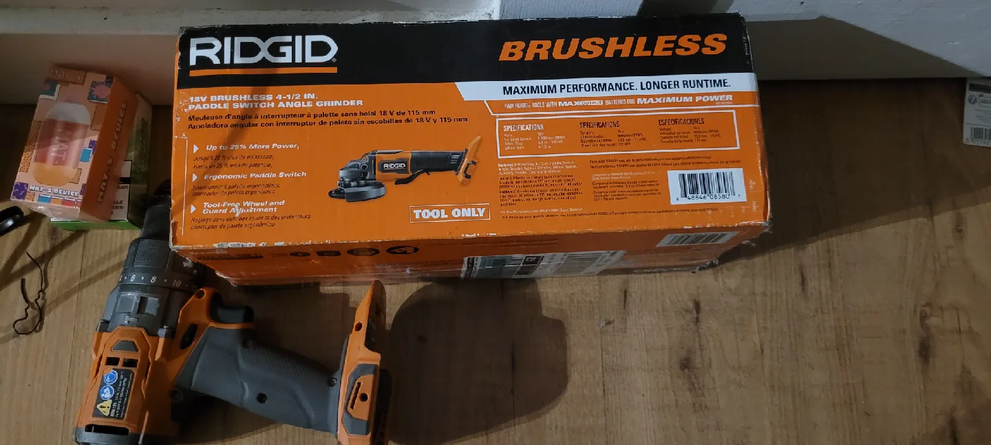 RIDGID 18V Brushless Angle Grinder w/ Box image indicator(2)