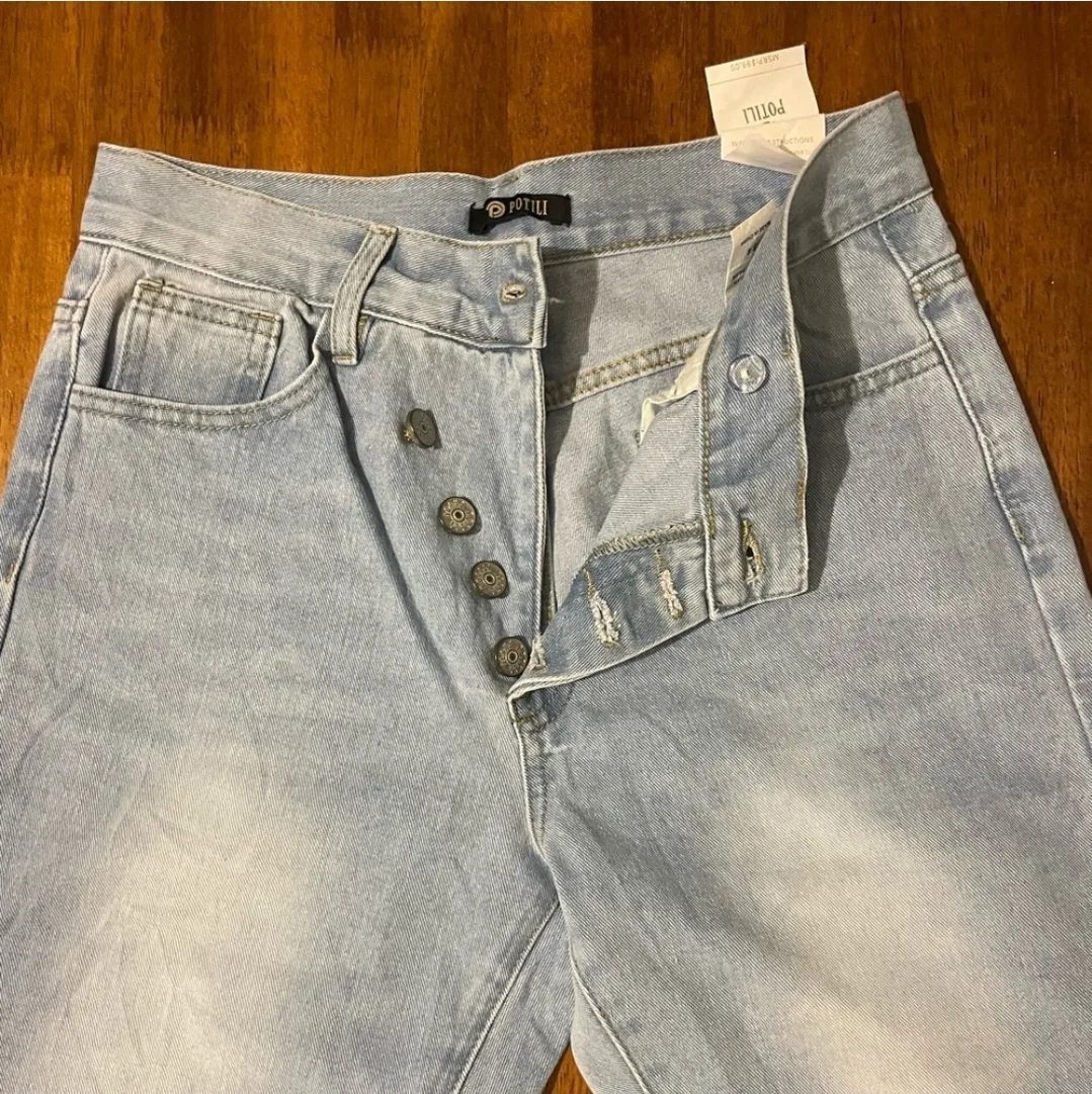 Potili Asymmetrical Straight Leg Jeans NEW size 4 image indicator(8)