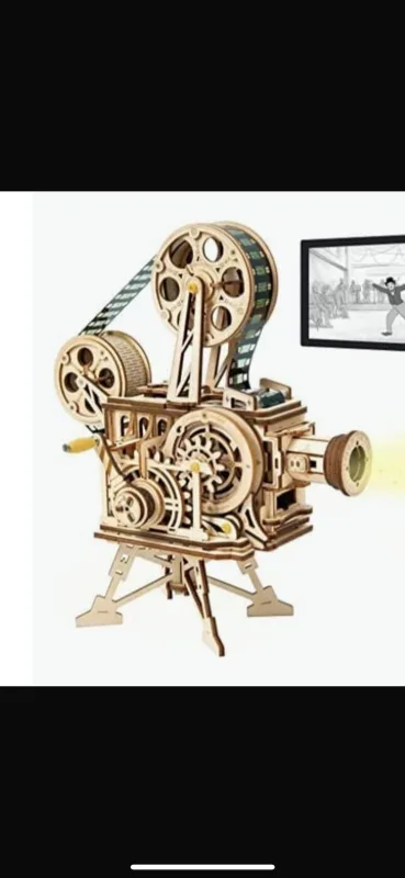 Wooden Motorcycle & Film Projector Model Kit image indicator(2)