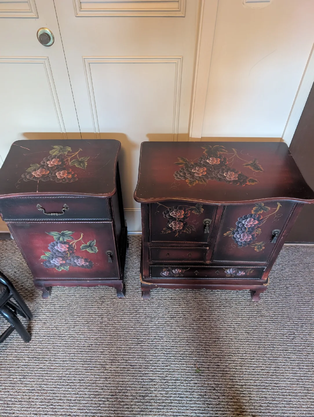 beautiful antique handcrafted and painted wardrobe set image indicator(3)