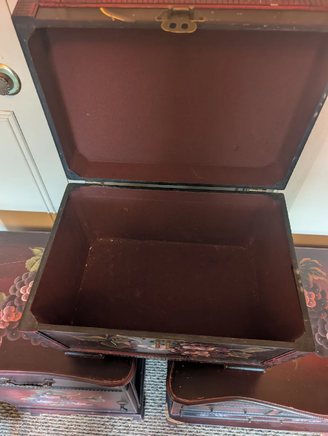 beautiful antique handcrafted and painted wardrobe set image indicator(4)