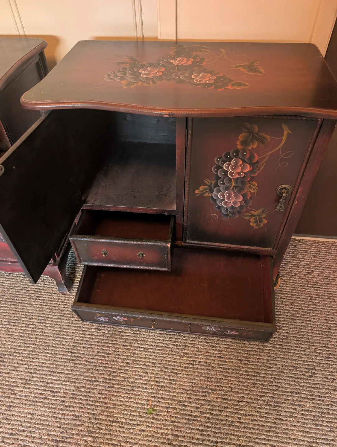 beautiful antique handcrafted and painted wardrobe set image indicator(6)