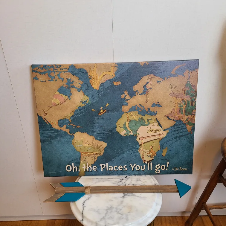 Dr. Seuss 'Oh, the Places You'll Go!' Canvas Art & wooden arrow