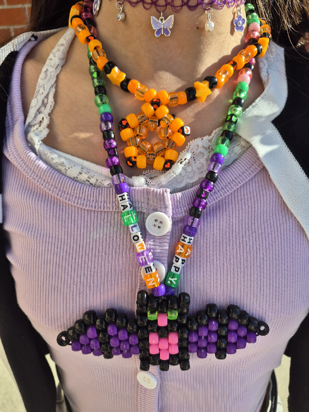 Handmade kandi necklace (for Halloween)