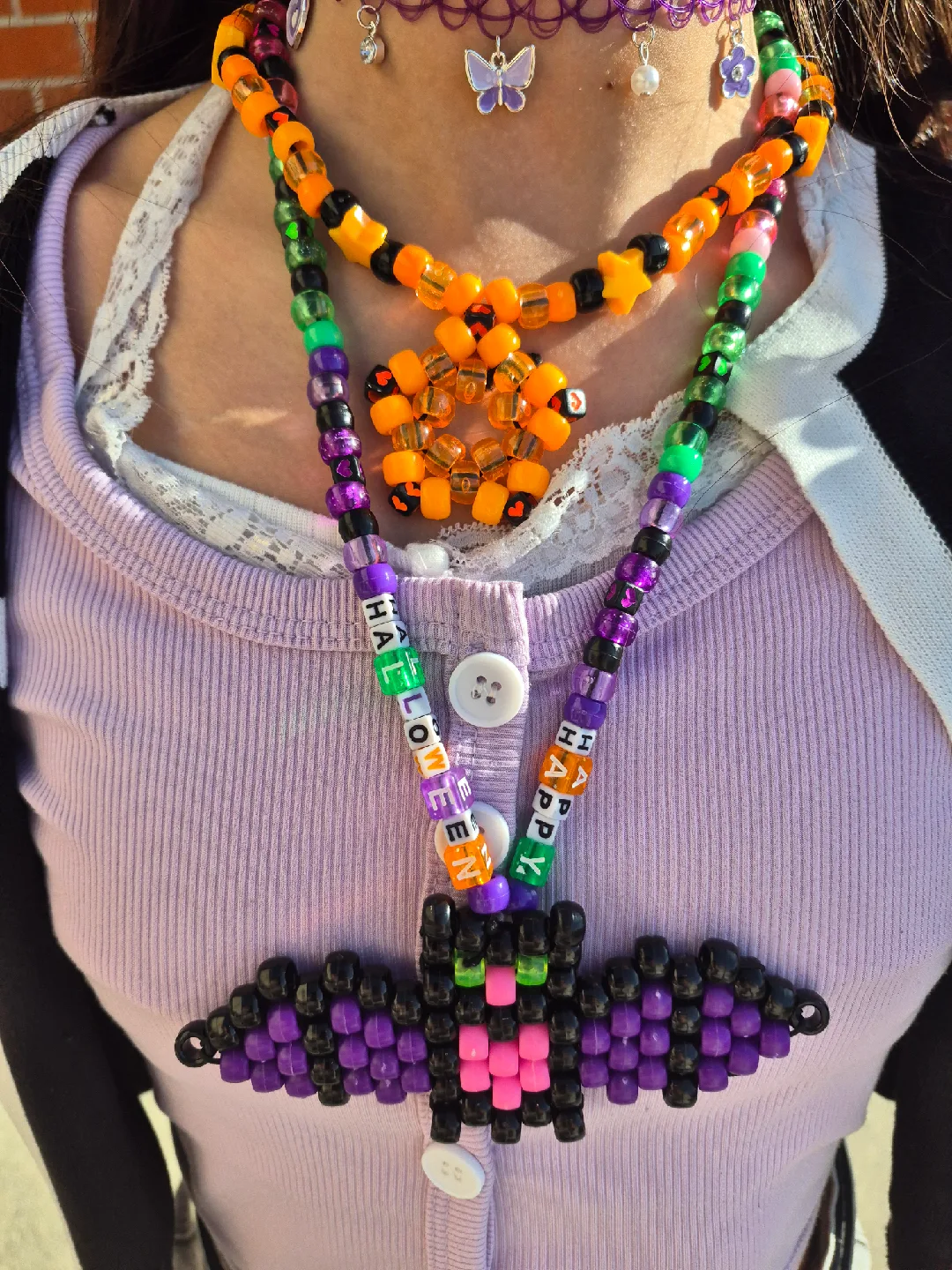 Handmade kandi necklace (for Halloween)