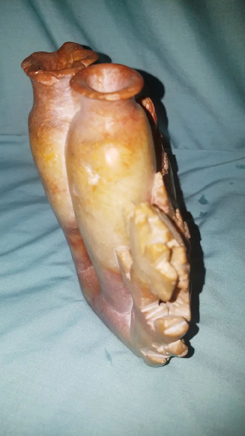 Vintage Antique Hand Carved Chinese Soapstone image indicator(10)