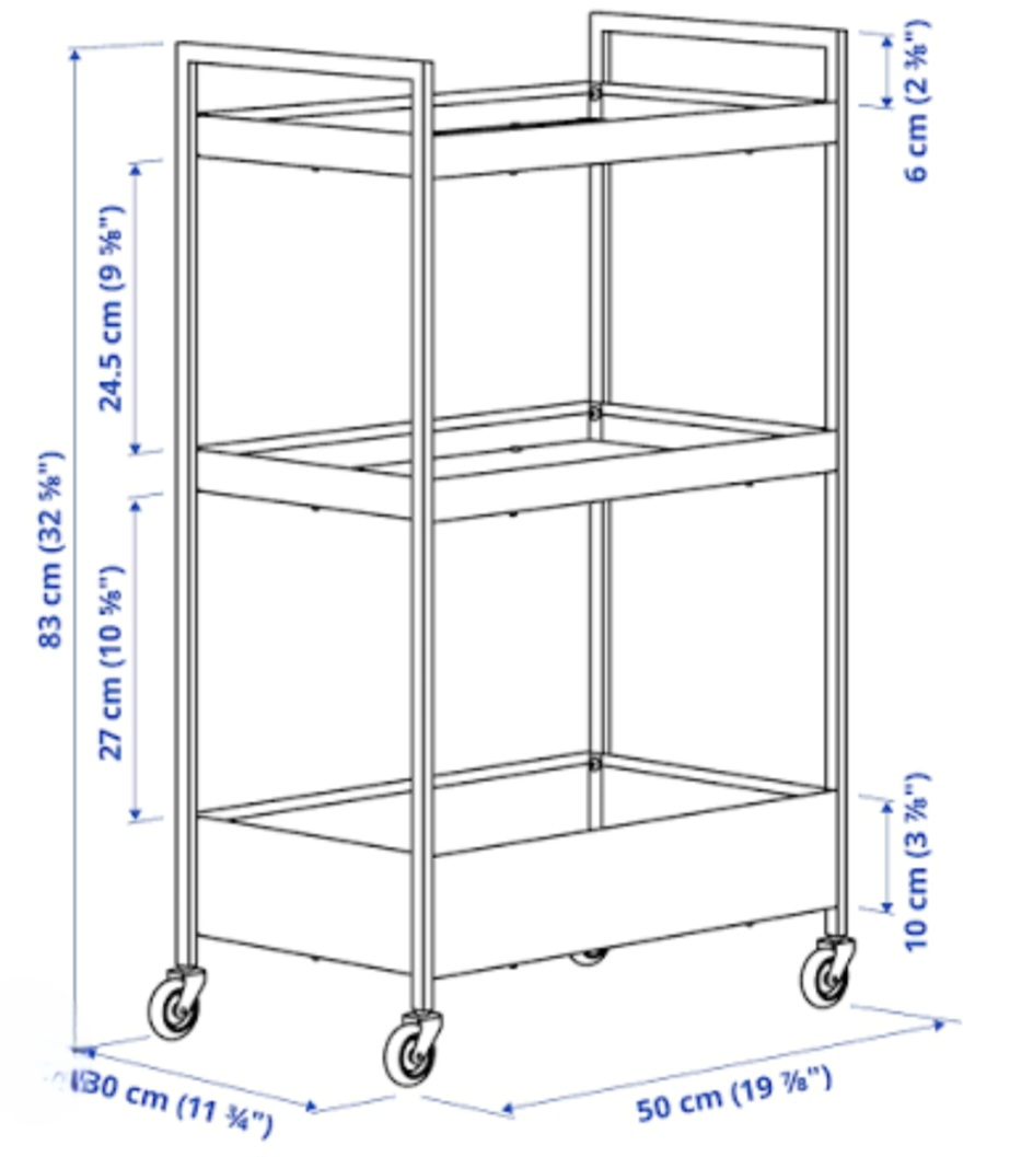 IKEA Black Metal Storage Cart - photo 3
