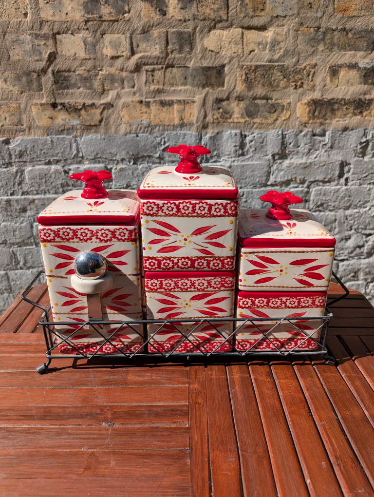 Temp-tations by Tara Old World Canister Set Red