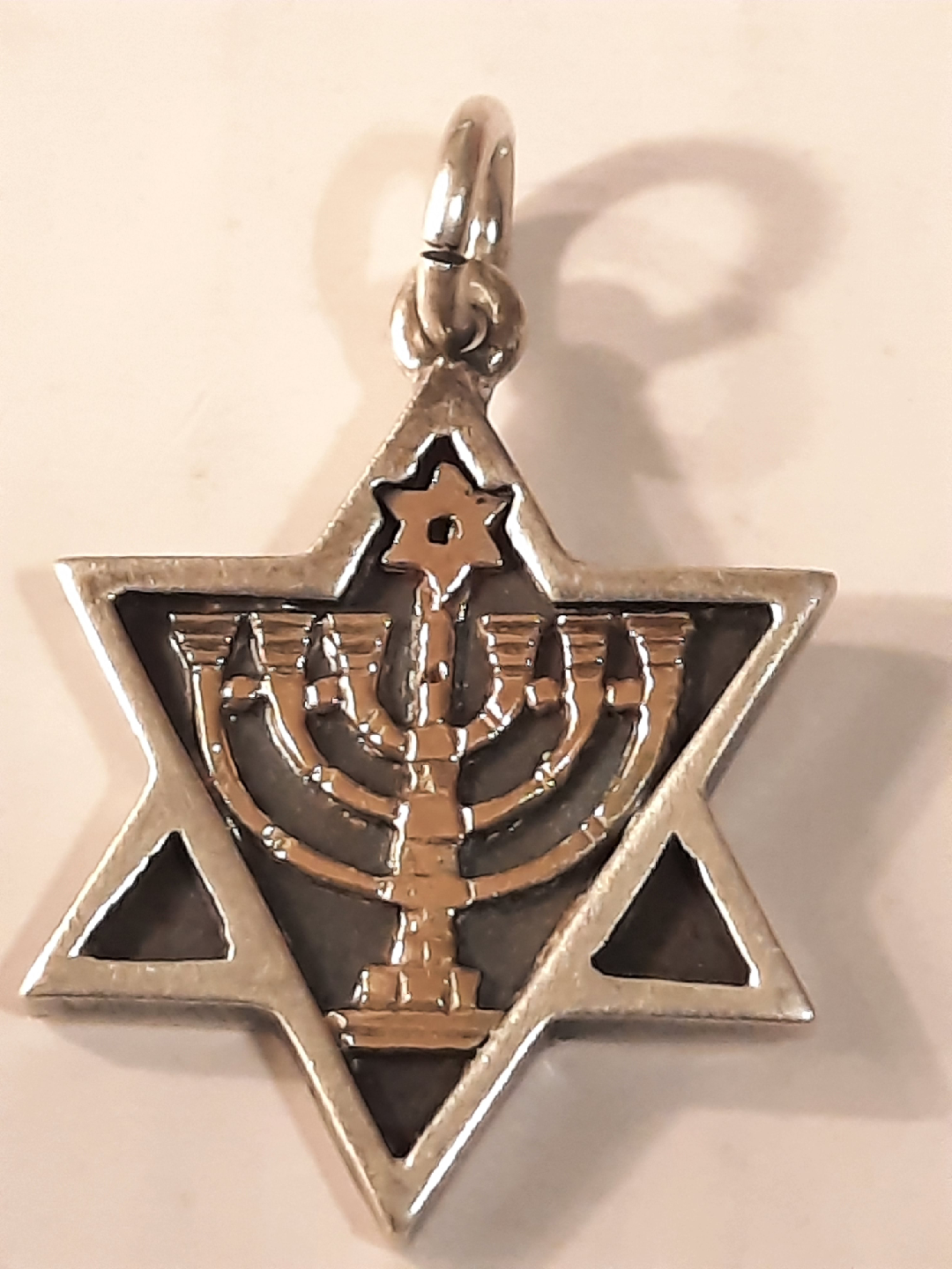 14k middle 925 frame star  of David