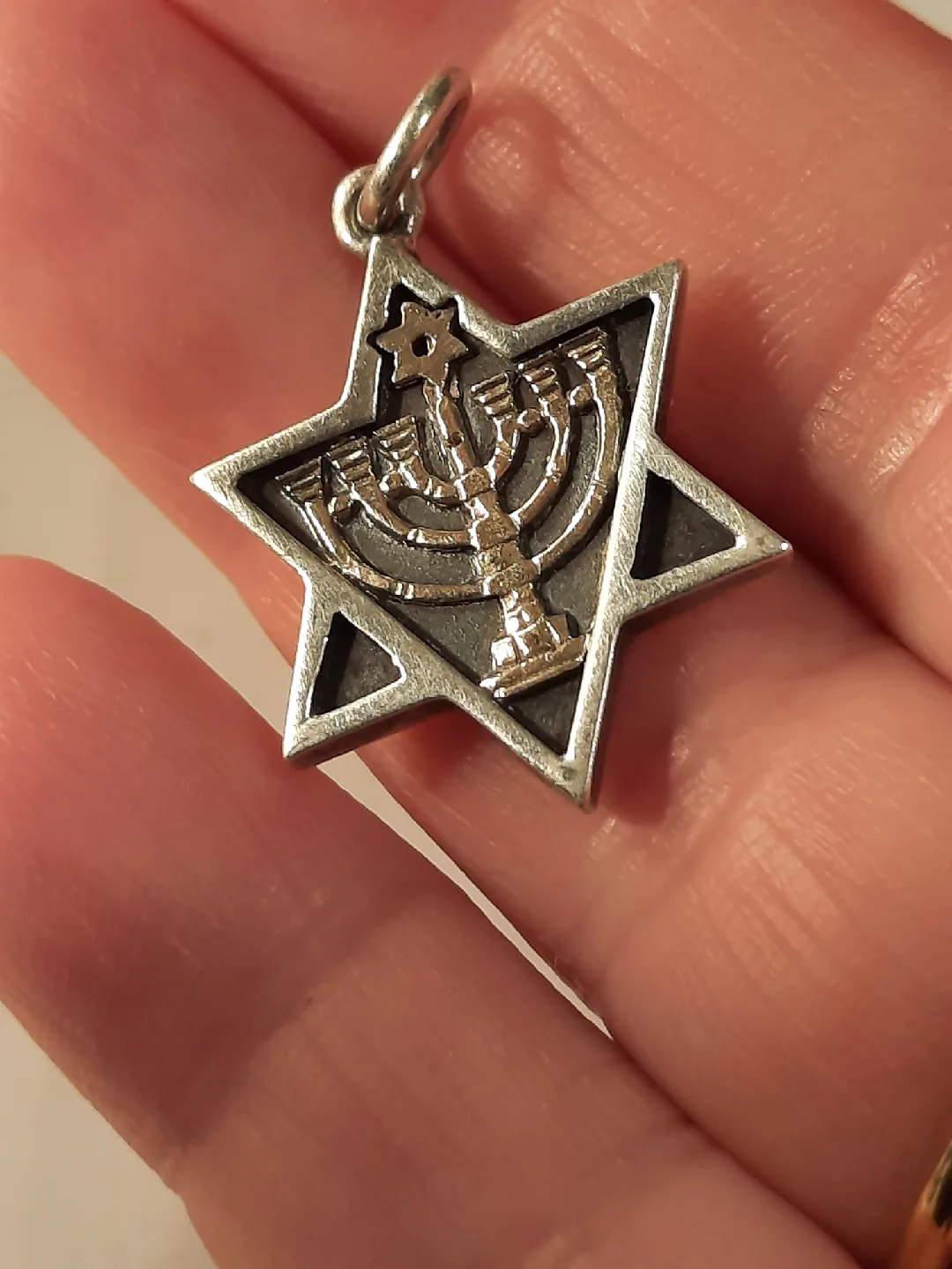 14k middle 925 frame star  of David image indicator(5)