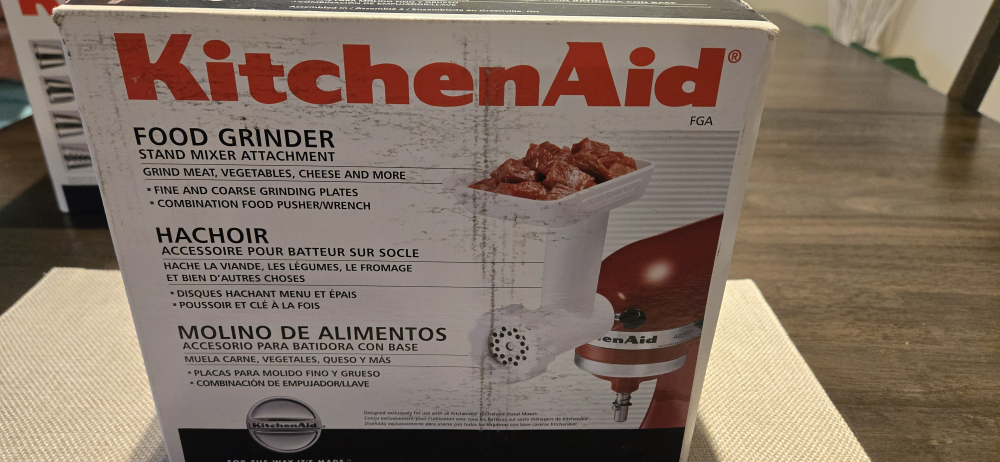 New KitchenAid FGA Food Grinder Stand Mixer Attachment
