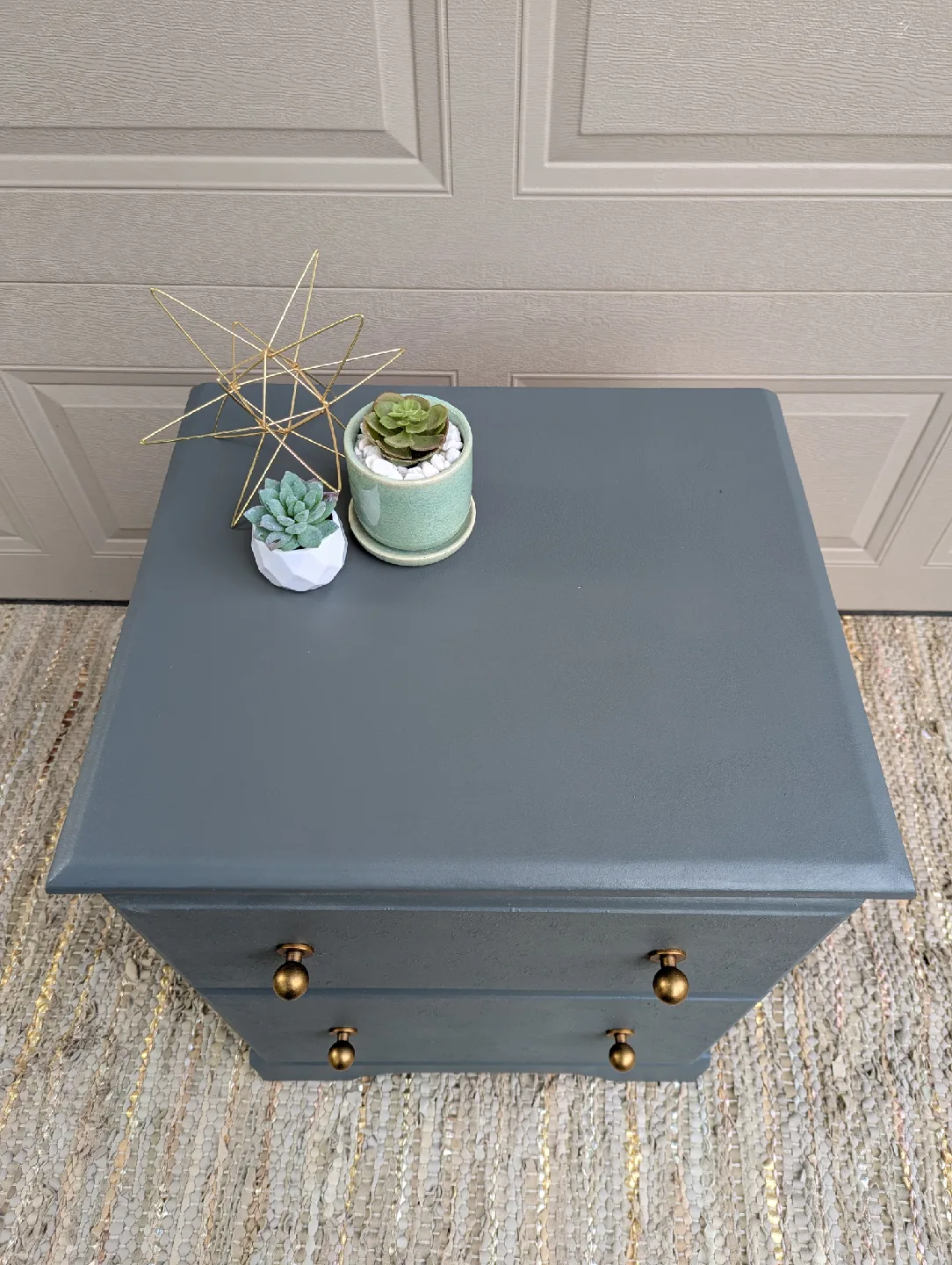 Newly refinished night stand with floral embossing (single) image indicator(2)