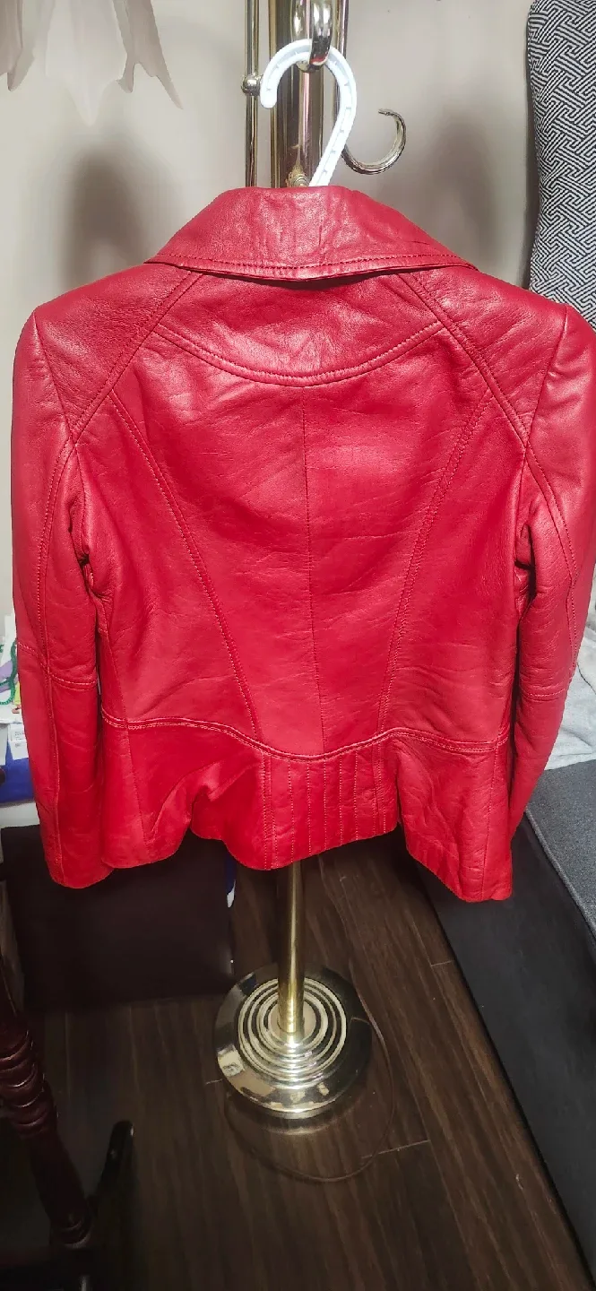 Danier Red Leather Jacket image indicator(2)