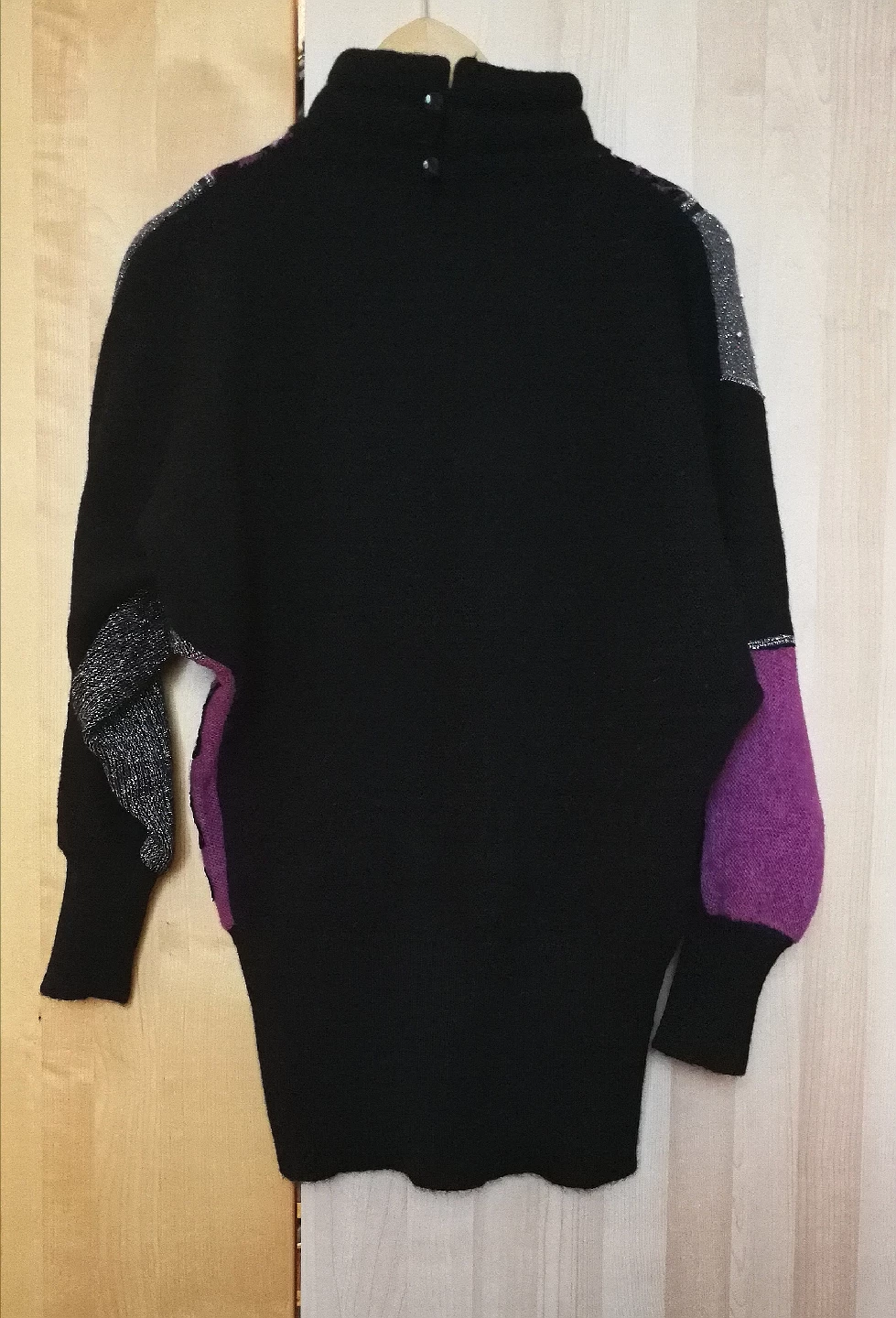 🇮🇹 Italian Vintage Colour Block Mohair Blend Turtleneck Sweater - photo 4