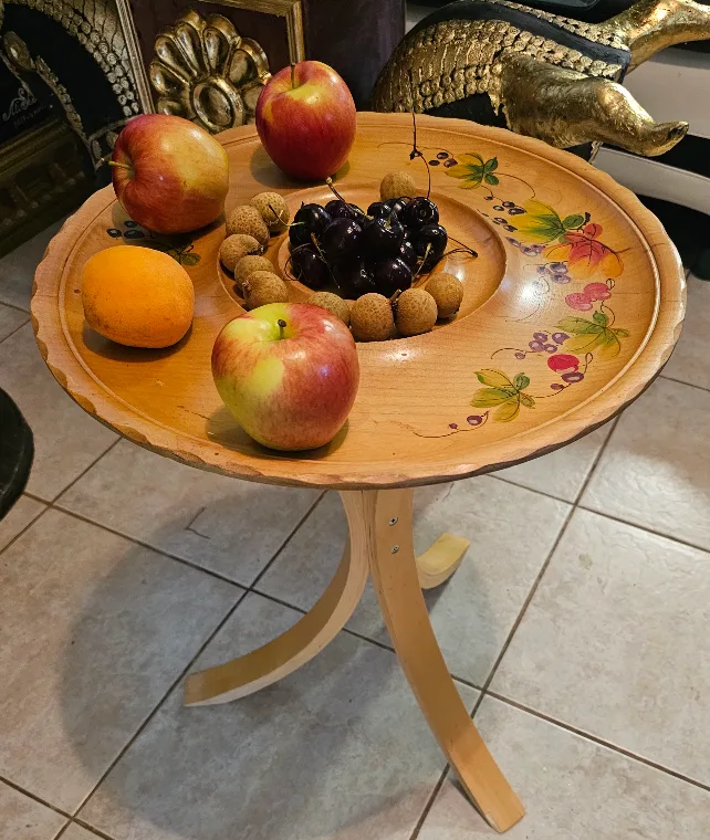 Hand-Painted Wooden Side Table thumbnail