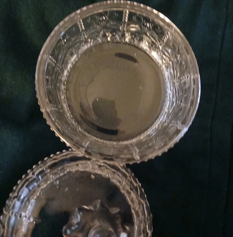 Vintage Clear Glass Candy Dish with Lid image indicator(2)