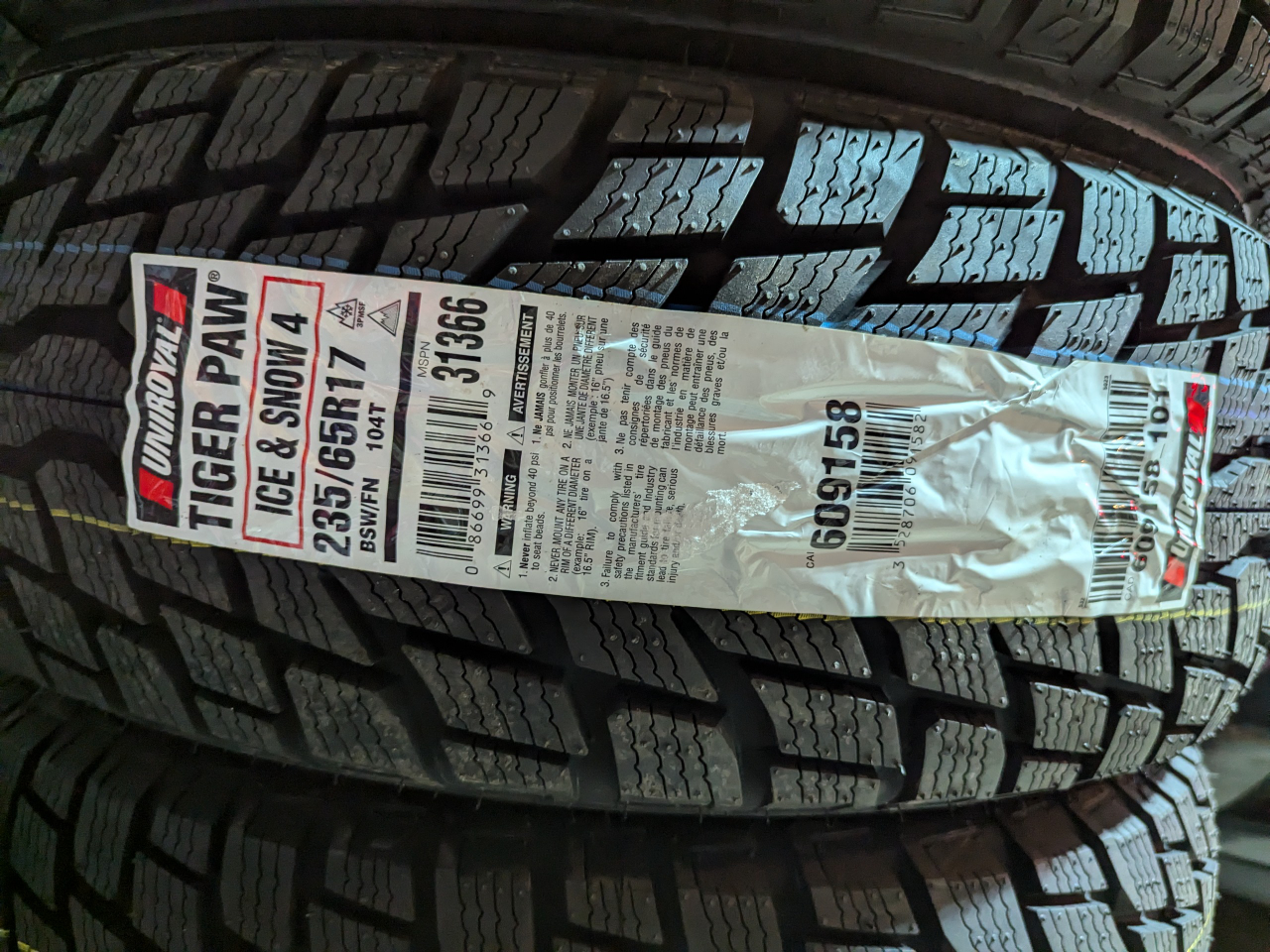 Uniroyal Tiger Paw Ice & Snow 4 Tires - 235/65R17