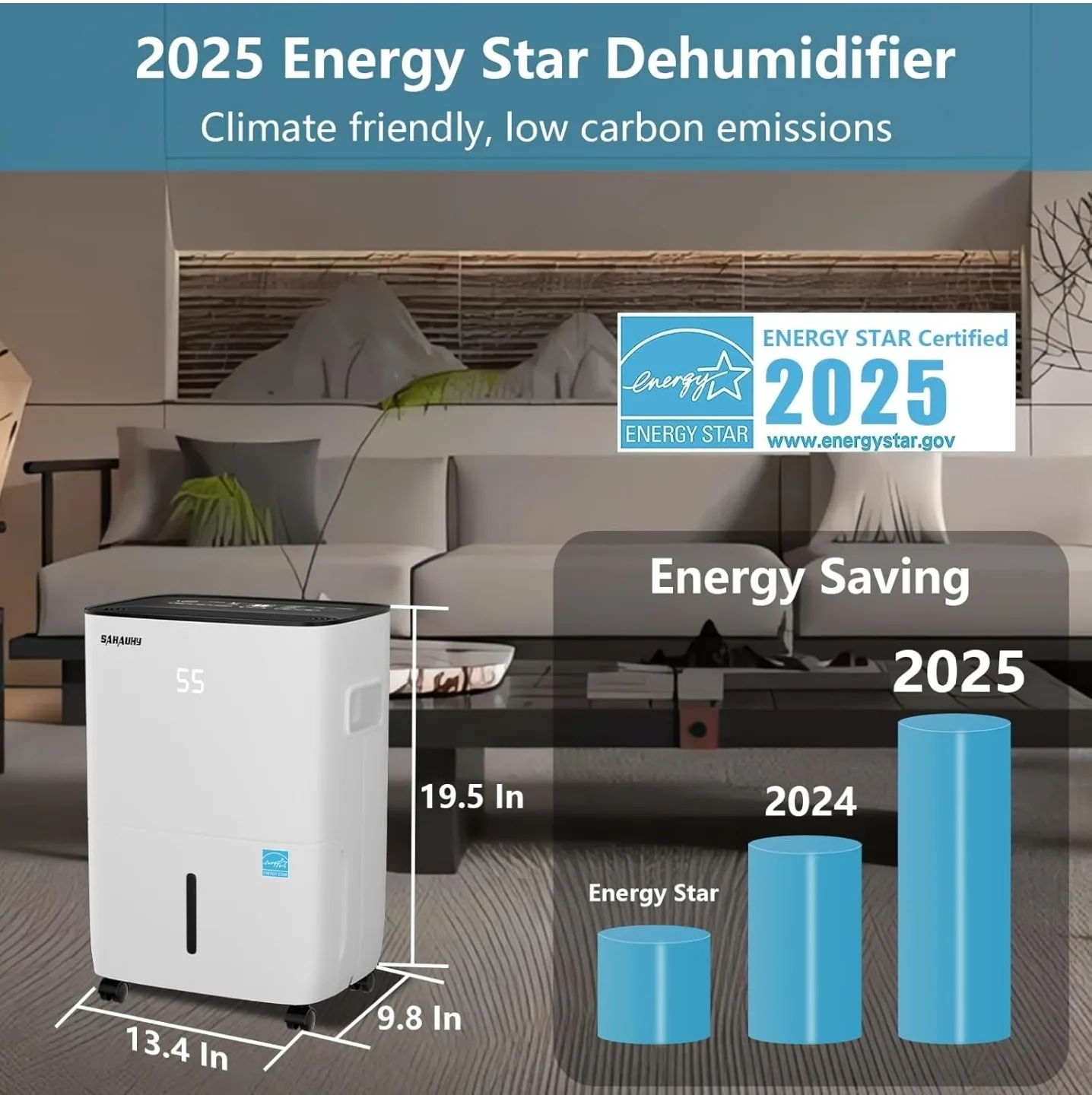 SAHAUHY 5,200 Sq Ft Dehumidifier image indicator(4)