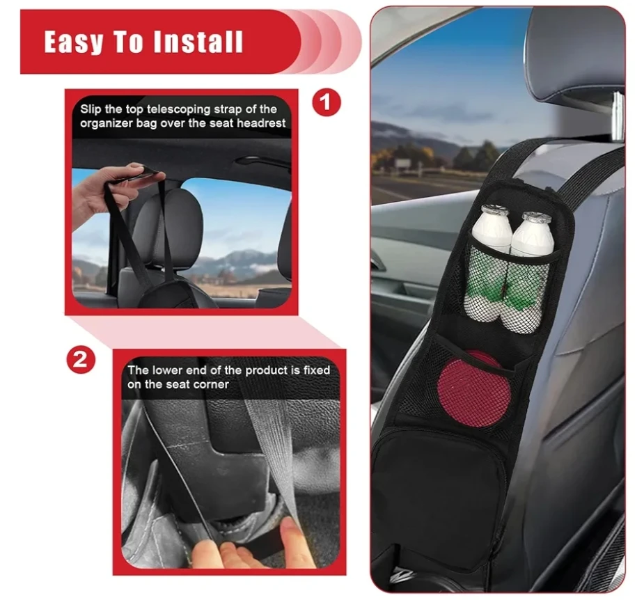 Black Car Seat Back Organizer - Like New! - photo 2