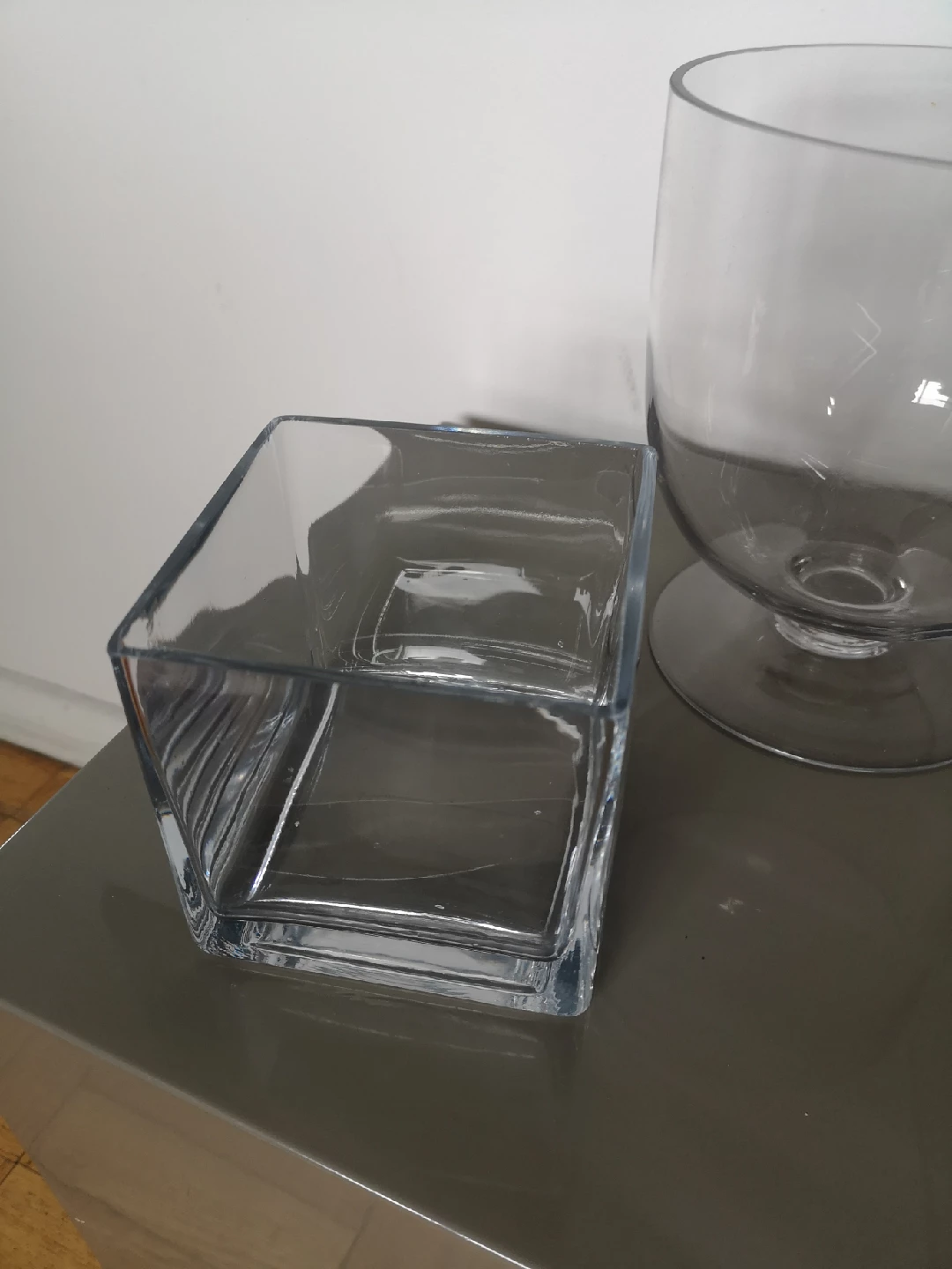 Glass Bowl & Square Vase Set - photo 2
