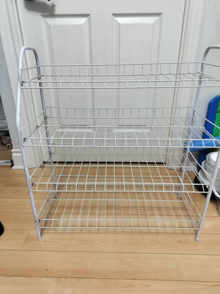 White Metal 4-Tier Shoe Rack