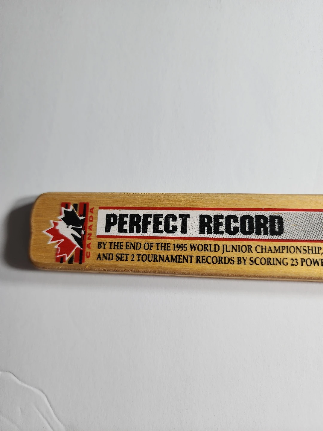 Canada 1995 World Juniors Mini Hockey Stick - photo 5