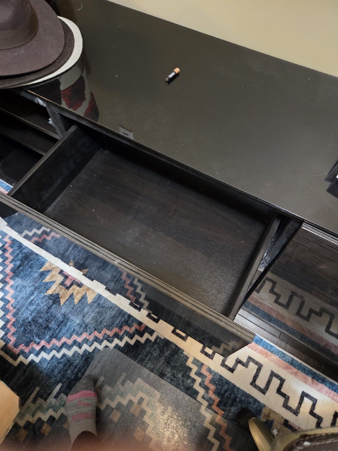 Black TV stand with storage - photo 2