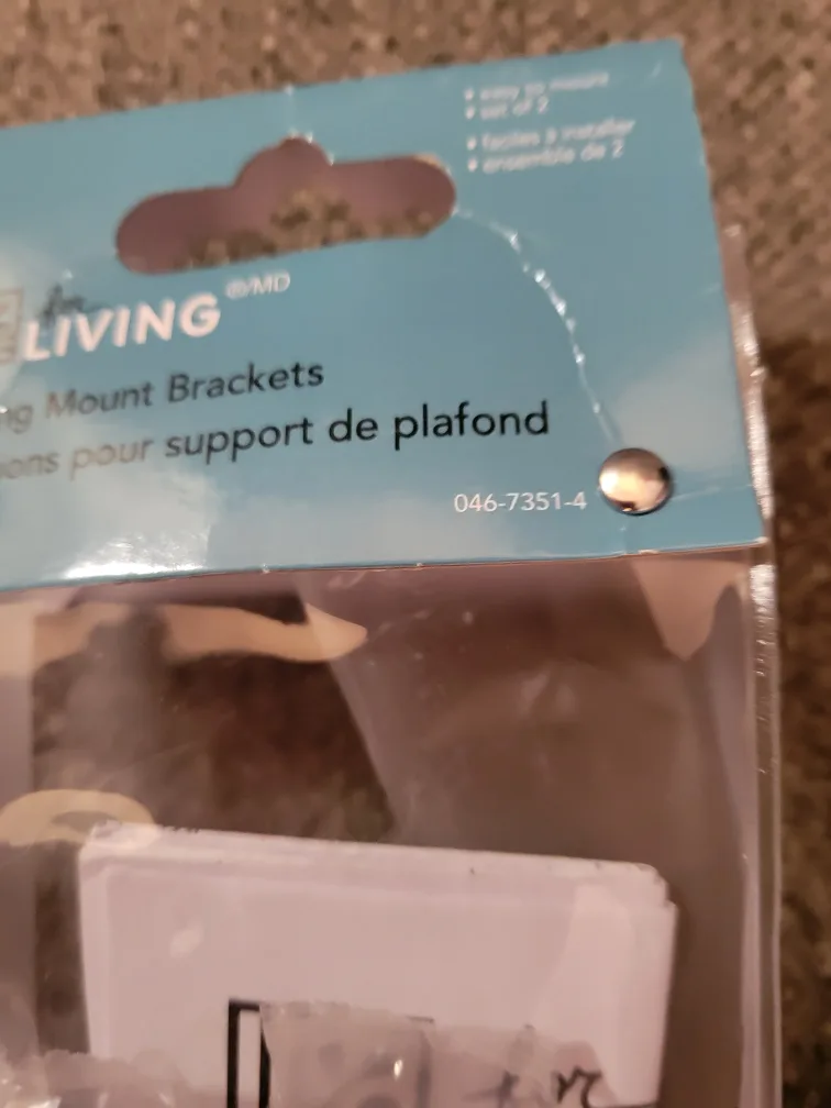 Ceiling mount brackets and curtain rod ends (All for $5) image indicator(5)