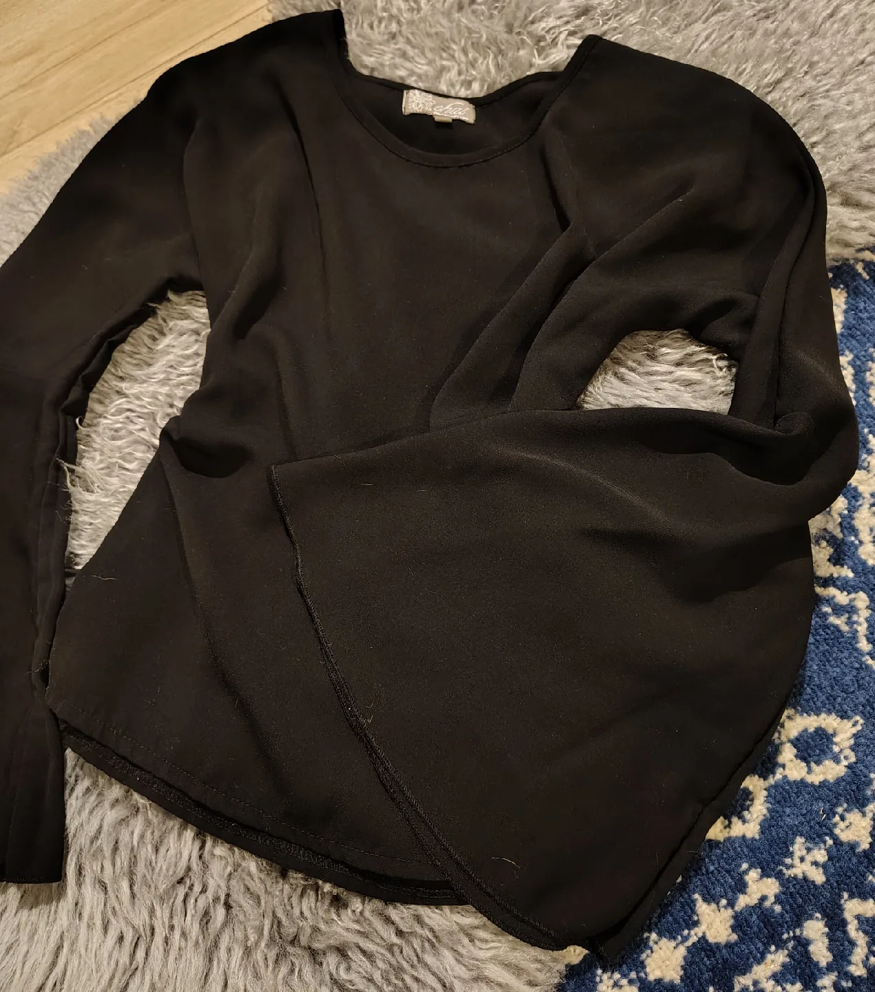 Bell Sleeve Black Top goth image indicator(2)