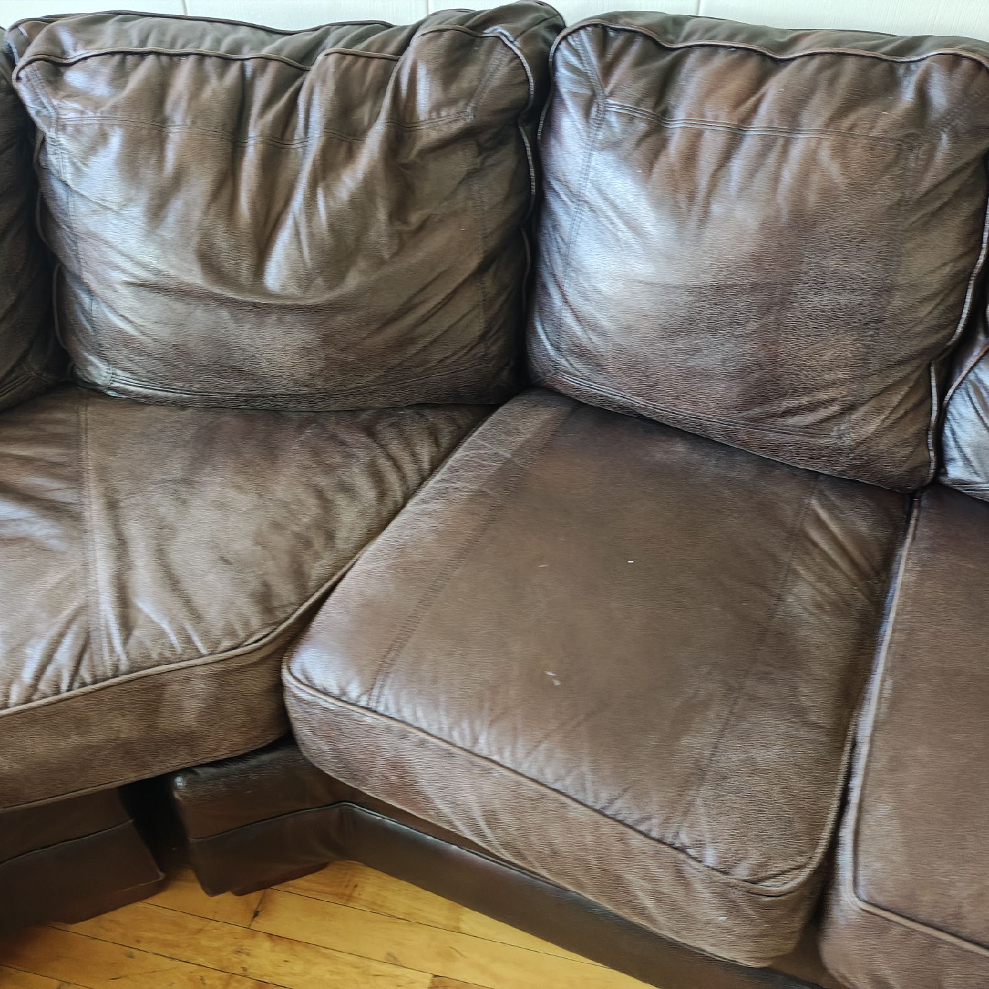 Brown Leather Sectional Sofa - photo 4