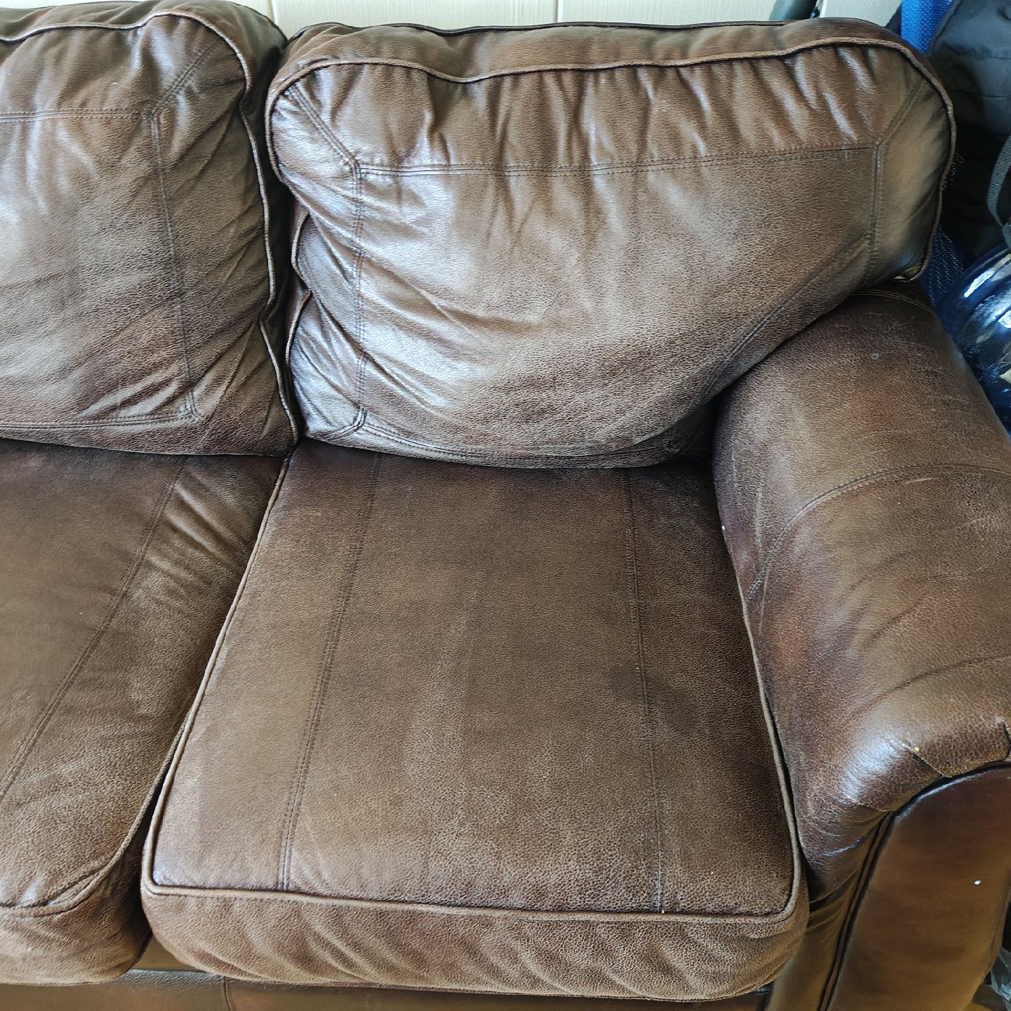 Brown Leather Sectional Sofa - photo 5