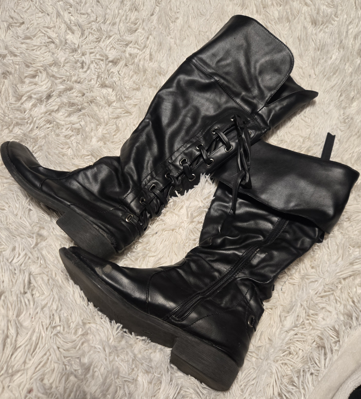 Black Knee-High Boots, Size 9